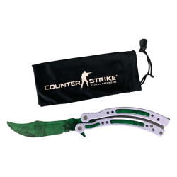 Нож сгъваем тип пеперуда незаточен за правене на трикове -model GREEN GAMMA Нож сгъваем тип пеперуда незаточен за правене на трикове -model GREEN GAMMA