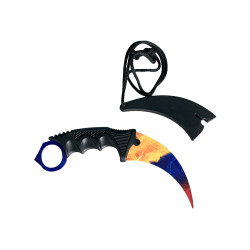 Нож Ice & Fire Karambit, нож с фиксирано острие незаточен за колекция CS-GO