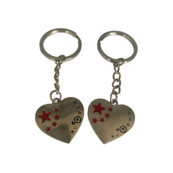 Ключодържател за влюбени Метален от две сърца