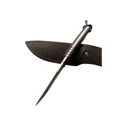 Ловен нож фултанг с махагонова дръжка и кожена кания - Tod Beg