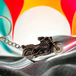 Метален ключодържател форма на мотор ретро Кафеникав