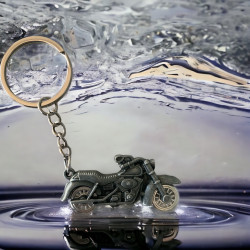 Метален ключодържател форма на мотор ретро Сив цвят