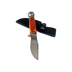 Ръчно направен ловен нож с еленов рог чирени