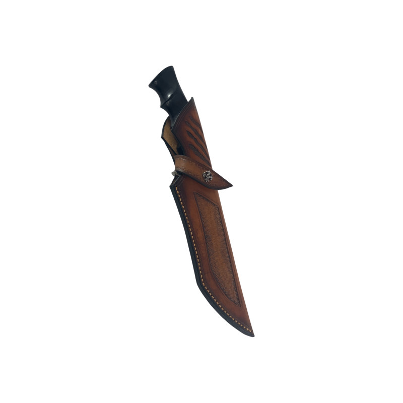 Ловен нож с абаносова дръжка и дамаскова стомана - идеалният бушкрафт нож