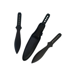Комплект тежки ками кунай Black класически модел три броя сет с калъф