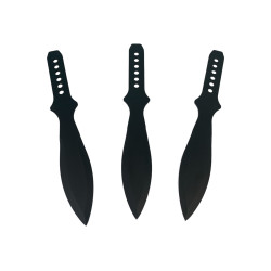 Комплект тежки ками кунай Black класически модел три броя сет с калъф