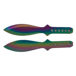 Мощ и майсторство: Двуостър кама комплект с два броя шурикен кунай за хвърляне, включително калъф