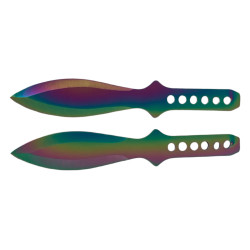 Мощ и майсторство: Двуостър кама комплект с два броя шурикен кунай за хвърляне, включително калъф