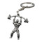 Сила и стил в един ключодържател Метален ключодържател с културист и щанга