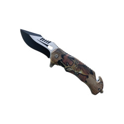 Сгъваем автоматичен нож с резец и шип за стъкло 3D Елен