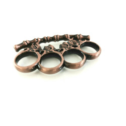 Тежък метален бокс за самозащита с черепи и кости червеникавокафяв цвят