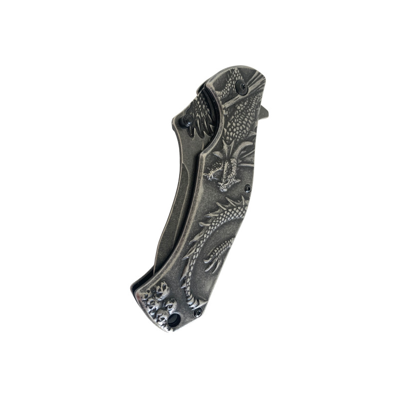 Метален сгъваем полуавтоматичен джобен нож с острие Spear Point