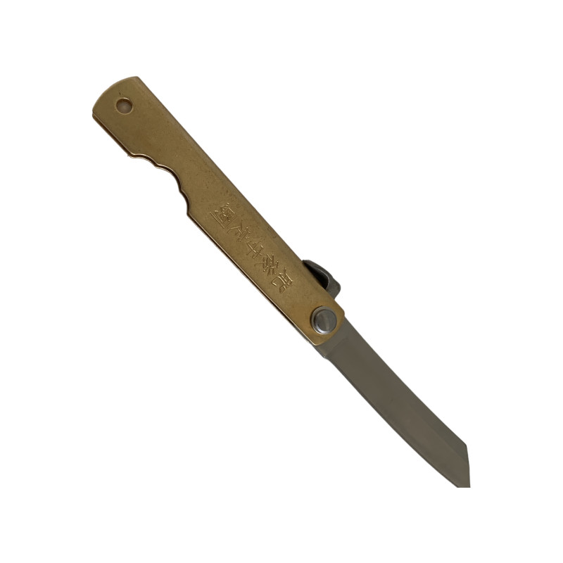 Сгъваем джобен нож Higonokami - изтънчено японско майсторство в златист цвят с месингова дръжка