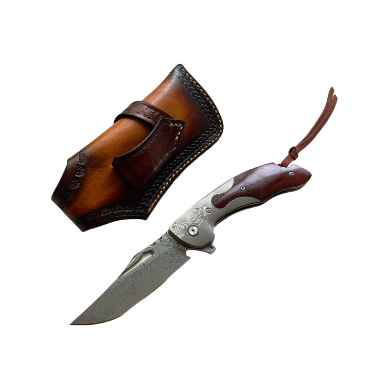 Handmade Pocket Knife Сгъваем автоматичен джобен нож от дамаска стомана
