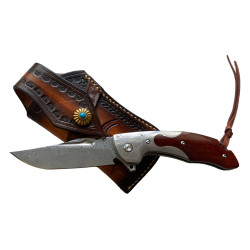 Handmade Pocket Knife Сгъваем автоматичен джобен нож от дамаска стомана