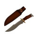 Компактен Ловен Нож за Оцеляване с Дървена Дръжка и Висококачествена Кожена Кания