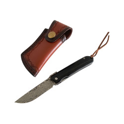 Елегантен Сгъваем Дамасков Нож с Дръжка от Сандалово Дърво