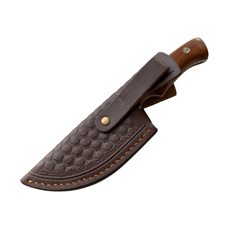 Ръчно изкован нож Heritage с дамаска стомана и кожена кания