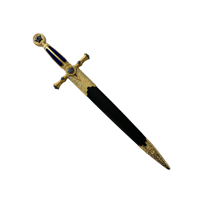 Церемониален меч с декоративни златни орнаменти и позлатен кинжал