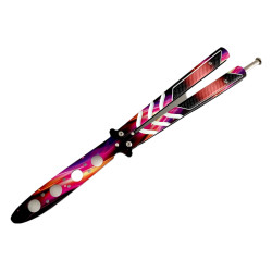 Тренировъчен Пеперуден Нож Неонов Спектър