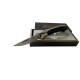 Елегантен сгъваем нож с дръжка от тъмен кориан в луксозна подаръчна опаковка