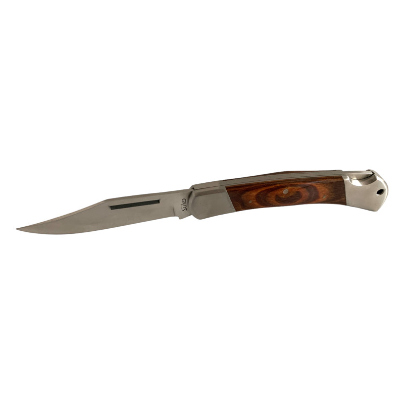 Стилен и практичен Сгъваем джобен нож с калъф и дървена дръжка за всекидневно носене