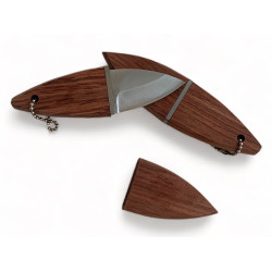 Иновативен Миниатюрен джобен нож с дървена дръжка "Акула" 