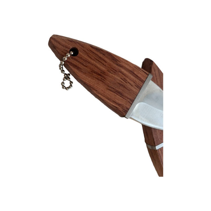 Иновативен Миниатюрен джобен нож с дървена дръжка "Акула"