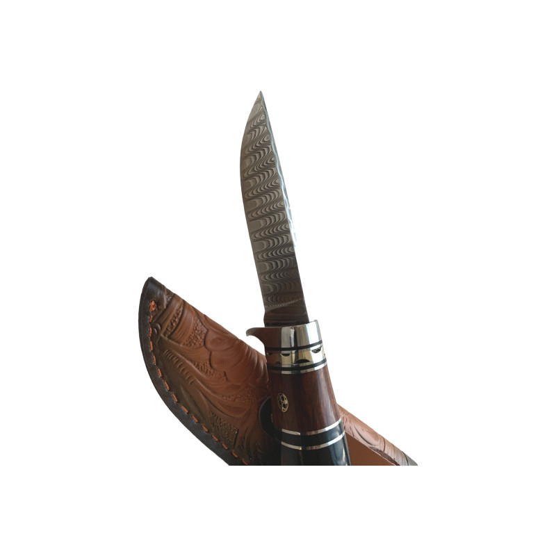 Ловен нож " Майсторски резбов" с острие от дамаска стомана