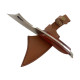 Нож за прецизно рязане с ергономична дръжка и кожен калъф