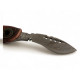 Дамаски сгъваем нож за прецизно рязане с ръчно изработен кожен калъф