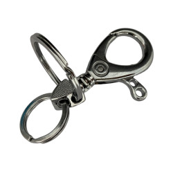 Елегантен метален ключодържател с функционален карабинер и декоративен елемент