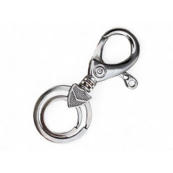 Елегантен метален ключодържател с функционален карабинер и декоративен елемент