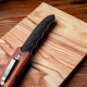 Висококачествен Ловен Нож с Дървена Кания и Клипс за Колан