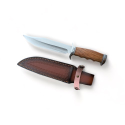 Премиум Ловен Нож Bowie с Кожена Кания - Ножове Онлайн