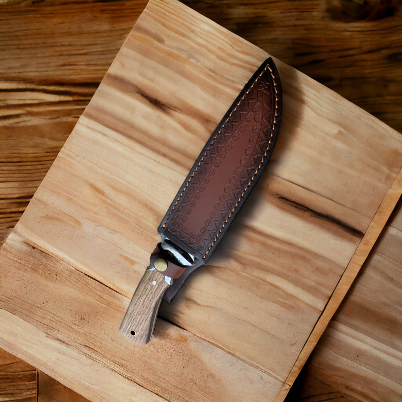 Ръчно Изработен Нож с Full Tang Конструкция и Дървена Ръкохватка - Ножове Онлайн