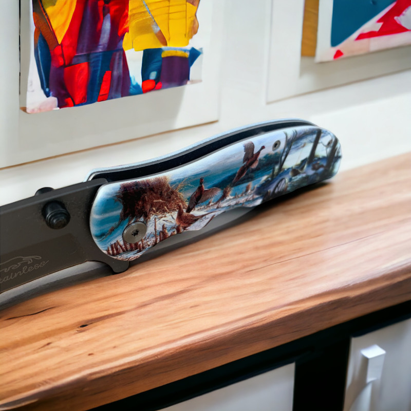 3D Принт Сгъваем Полуавтоматичен Джобен Нож - Идеален за Колекция или Подарък - Ножове Онлайн