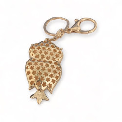 Ключодържател "Кристална мъдрост" с фигура на сова и кристални детайли