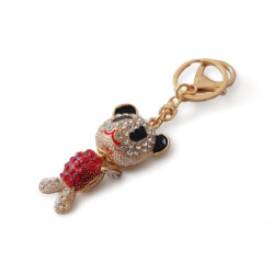 Елегантен ключодържател с инкрустирани кристали и цветна акцентна детайл