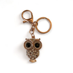 Ключодържател с бухал и блестящи кристали - Мъдростта на Нощта