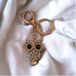 Ключодържател с бухал и блестящи кристали - Мъдростта на Нощта