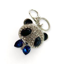 Ключодържател с бухал и сини кристални акценти - Нощна Просветленост