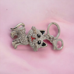 Ключодържател с коте и кристални украшения - Искрящият Мурлик