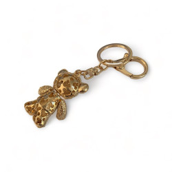 Ключодържател с мече и зелени кристални детайли - Изумрудена Прегръдка