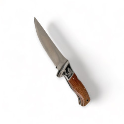 Сгъваем джобен нож с дървена ръкохватка и тигров мотив - Изящество и практичност