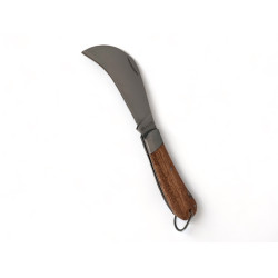 Градинско ножче с извито острие и ръчно довършена дръжка за присаждане