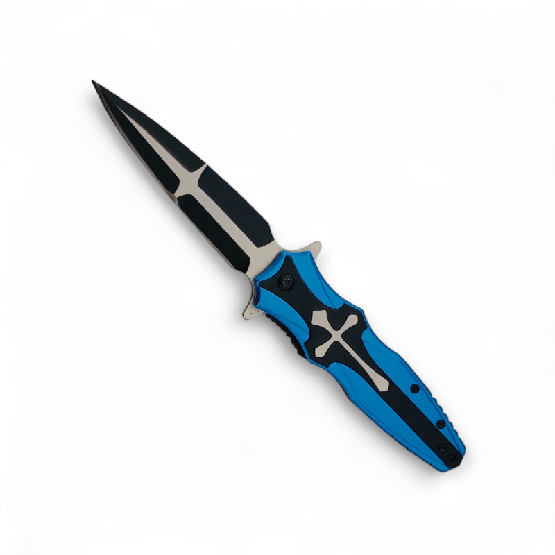Средновековен Готически Нож с Подпомогнато Отваряне и Двуцветно Острие - Ножове Онлайн