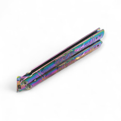 Балисонг остър Нож с цветно Покритие – Идеалният Инструмент за въртене, Флипинг