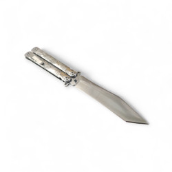 Метален Нож Пеперуда "Tiger" с Острие Танто и Ръкохватки с Тигри 