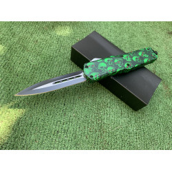 Колекционерски сгъваем автоматичен нож "Зелен череп"